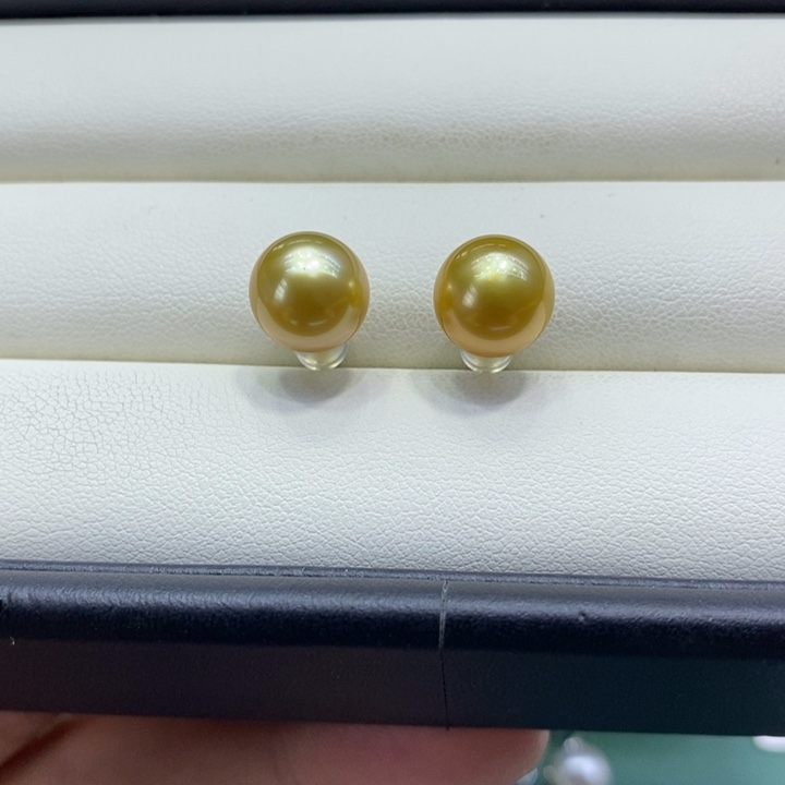 银S925镶嵌海水珍珠耳饰三**常