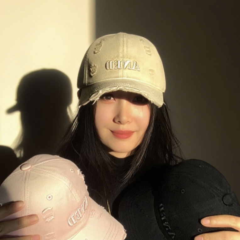 超美新款毛边破洞棒球帽男女通用ANED显脸小帽子百搭夏季鸭舌帽
