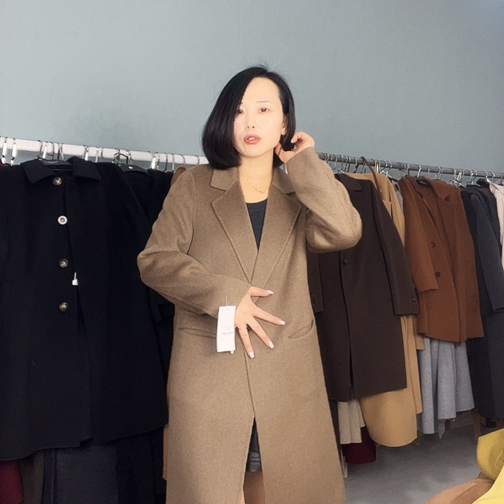 双面呢大衣孤品M码