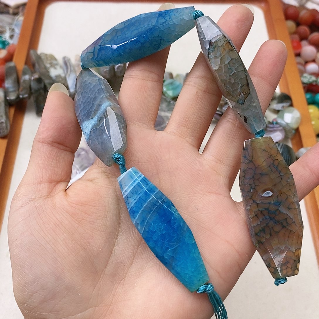 玛瑙/玉髓合金珠宝半成品玛瑙五颗装