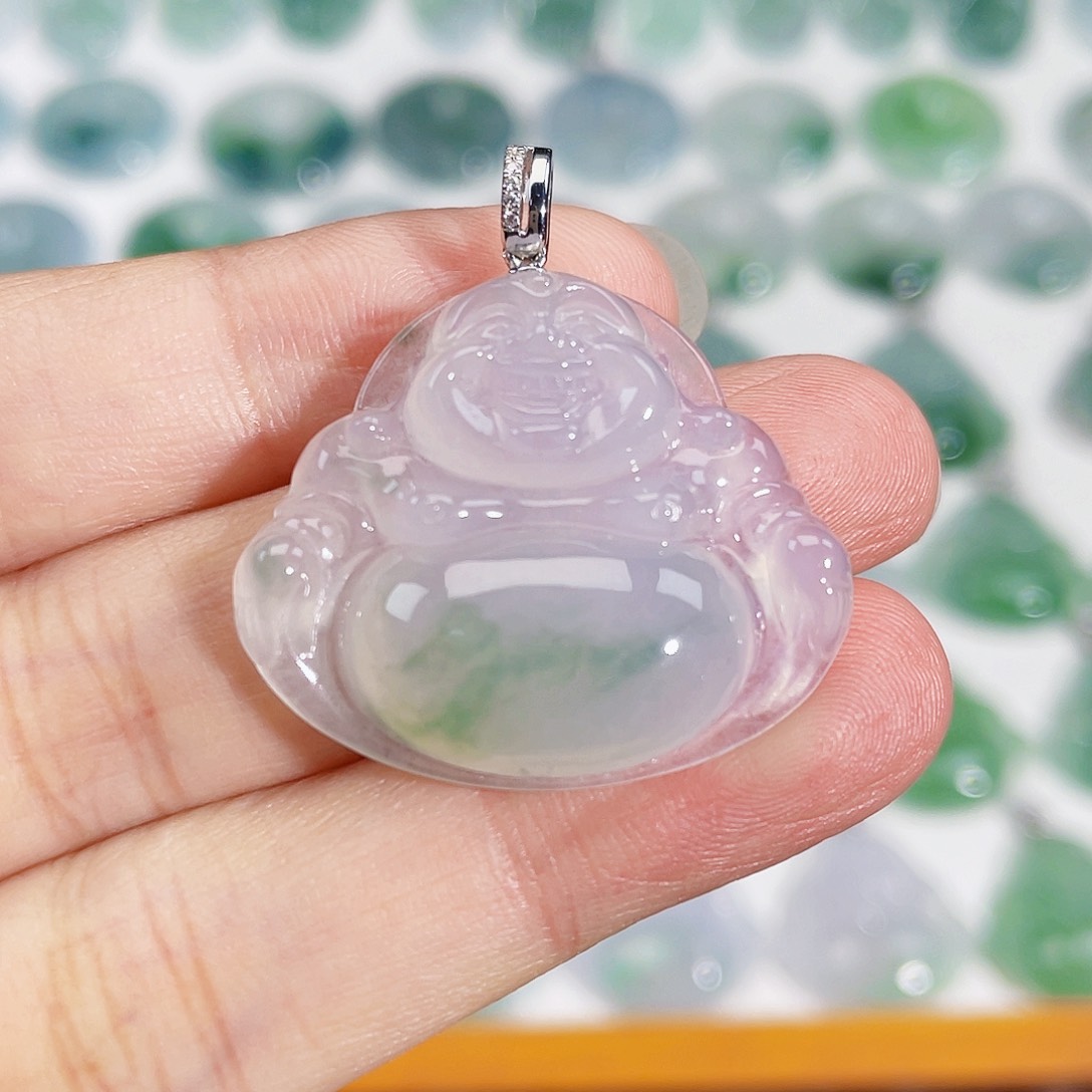 颈饰18K金镶嵌翡翠吊坠