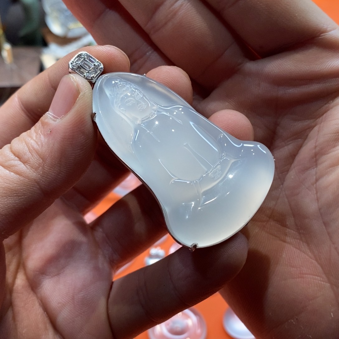 石英质玉颈饰银S925镶嵌潮**洋