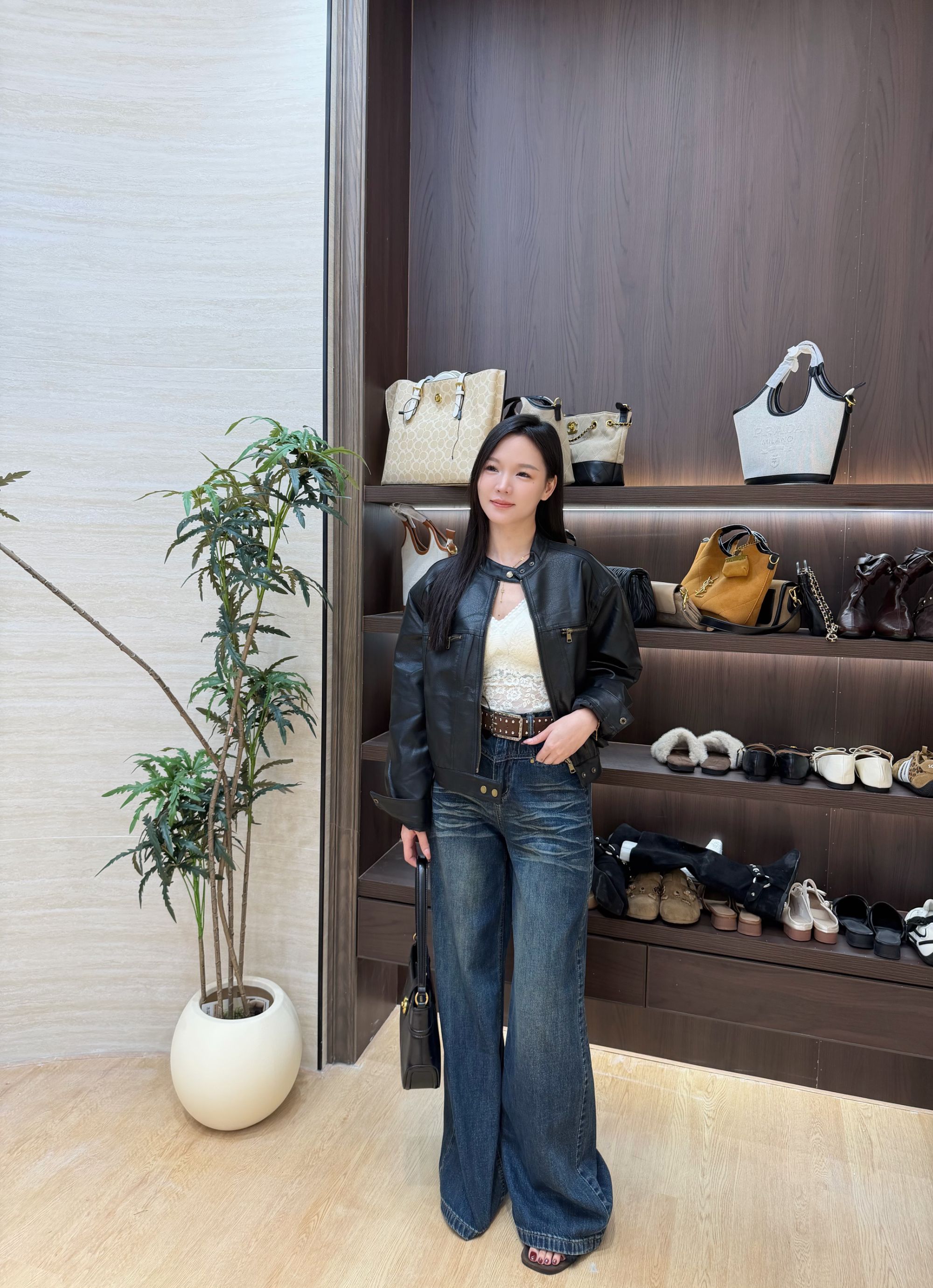 9082黑色立领朋克风上衣暗黑风外套皮衣短款男友风百搭时尚牛仔