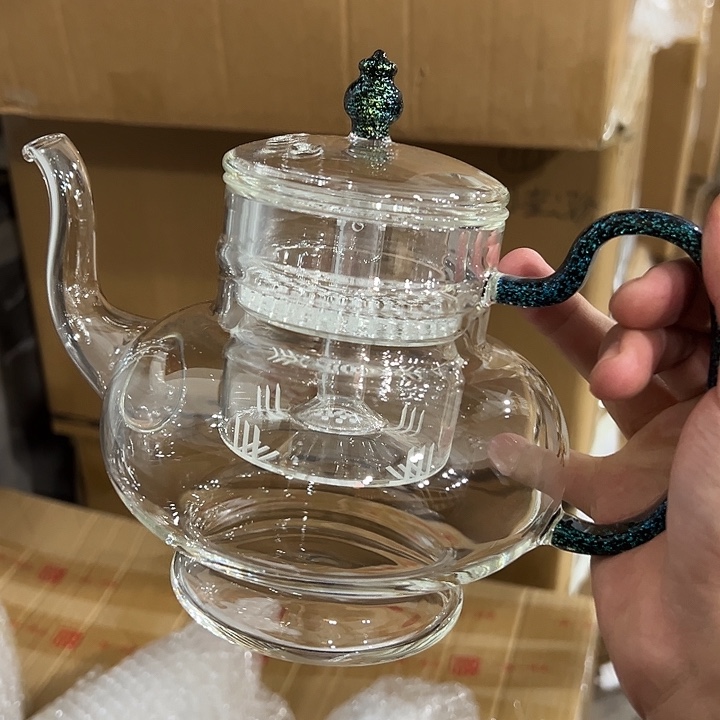 孤品 宫灯壶 蓝金 