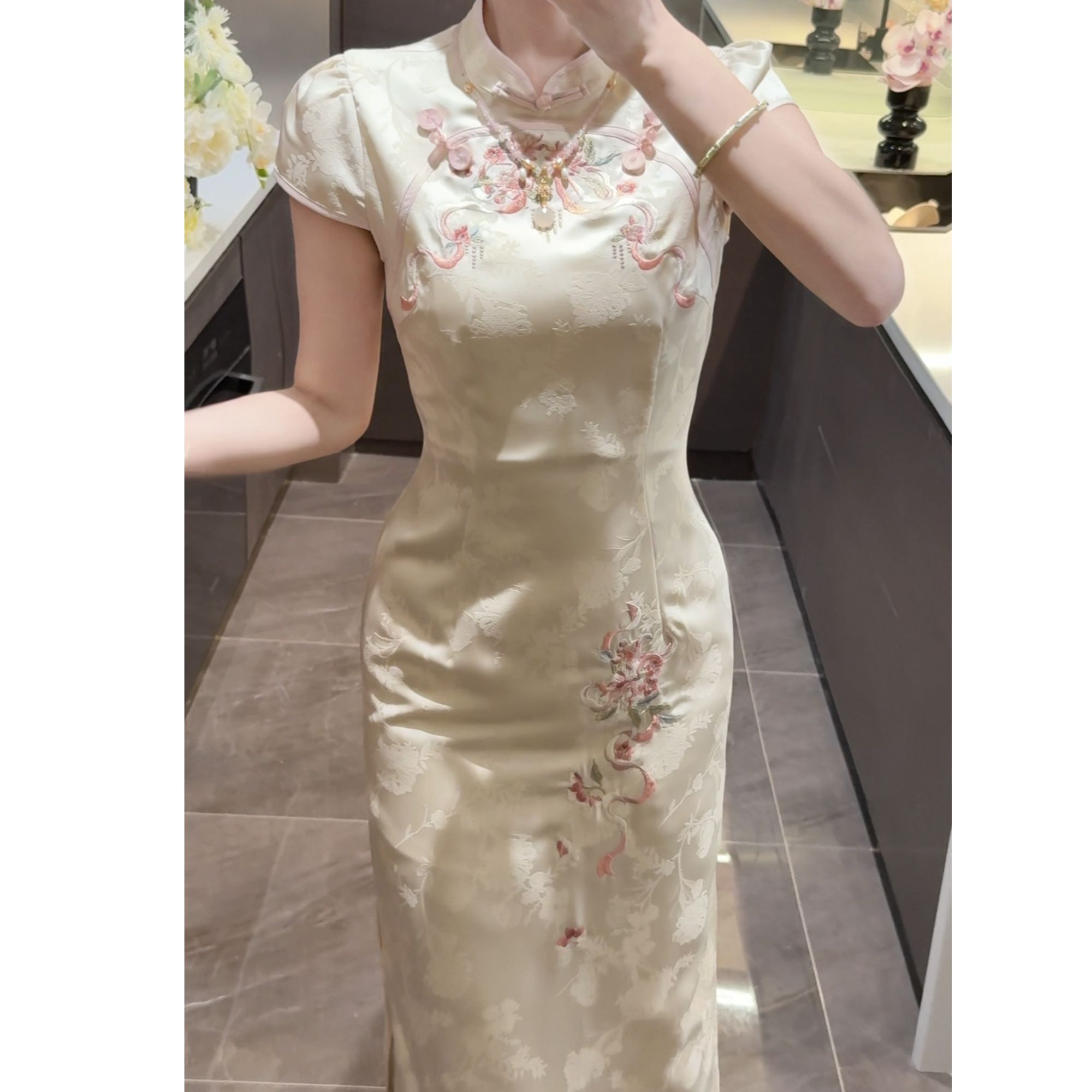 【婉婉定制】【海棠花】有袖套装CDW5LYQ1690A蕾丝气质网红时尚夏季