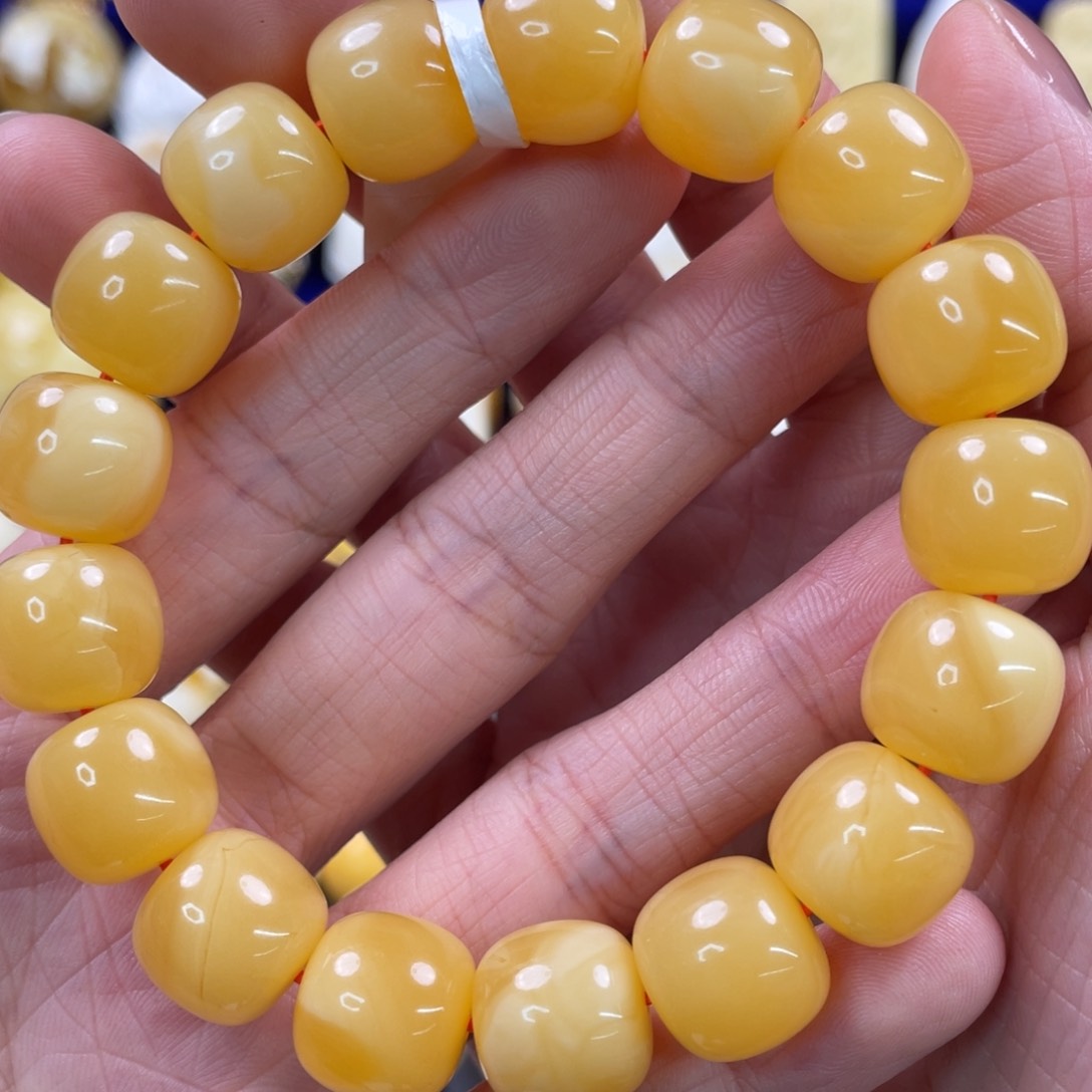 蜜蜡裸石未镶嵌琥珀蜜蜡手串卡13mm