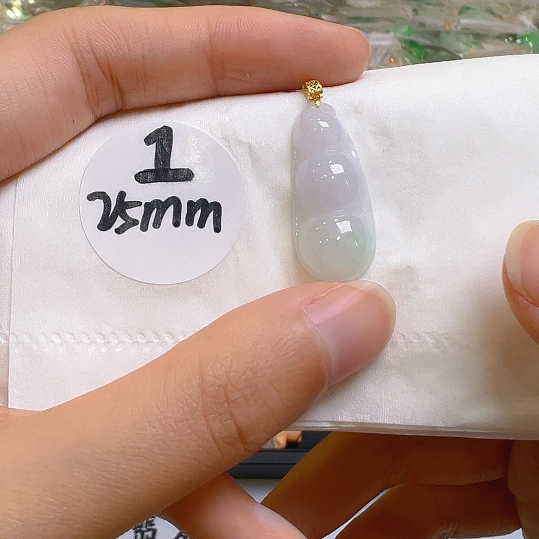 翡翠18K金镶嵌吊坠(不含链)翡翠