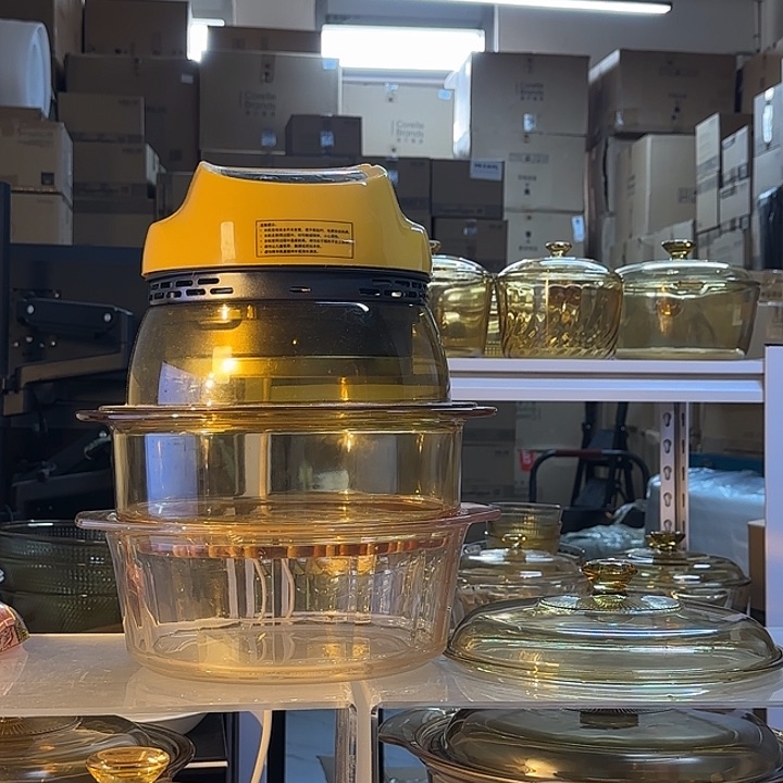 陶瓷玻璃康宁旋风炉+康宁4.1+24cm蒸格