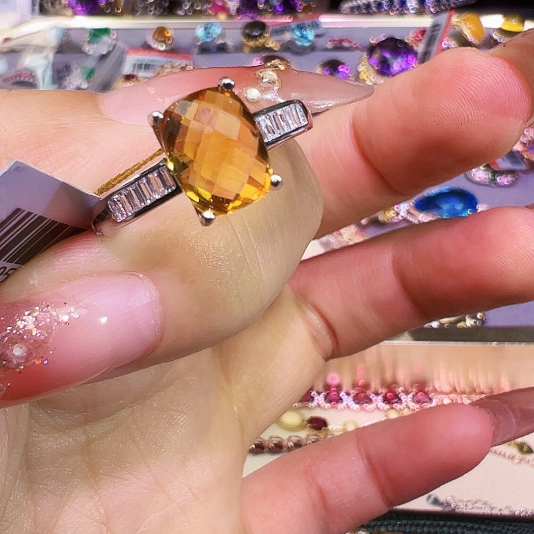 银S925镶嵌珠宝半成品黄晶