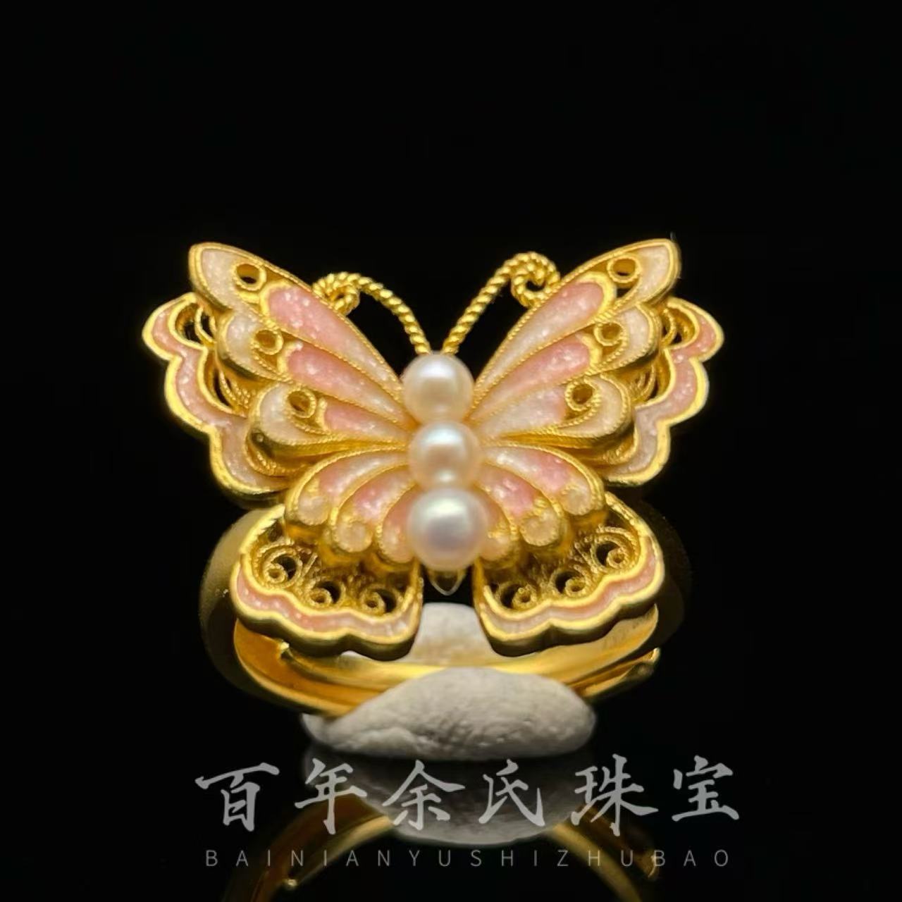【破茧成蝶】--足金999蝴蝶戒指净金重活口可调