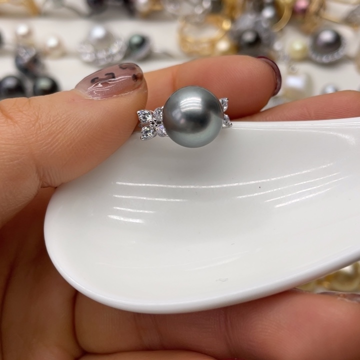 海水珍珠戒指银S925镶嵌
