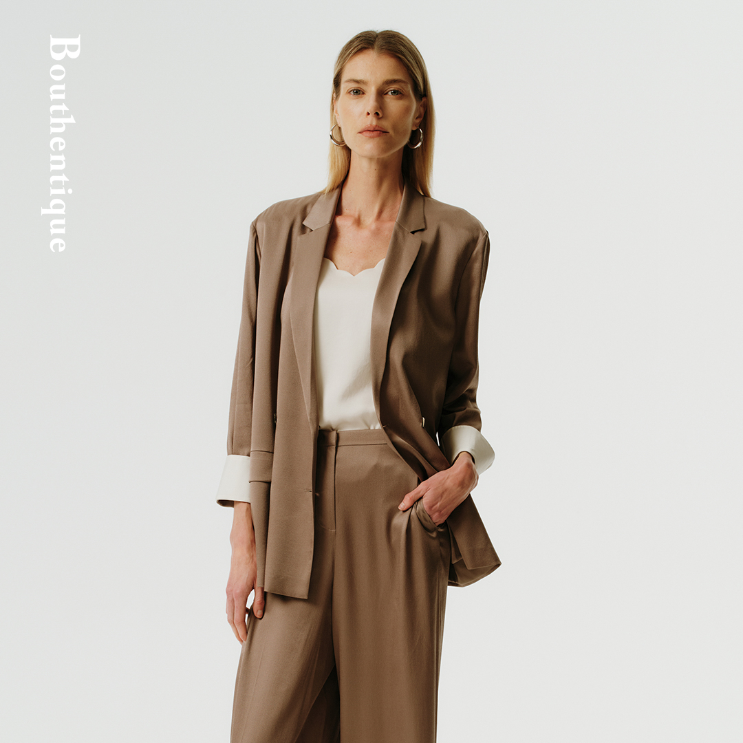 【Susie】Bouthentique水波纹质感经典翻驳领休闲单西224311J1S14