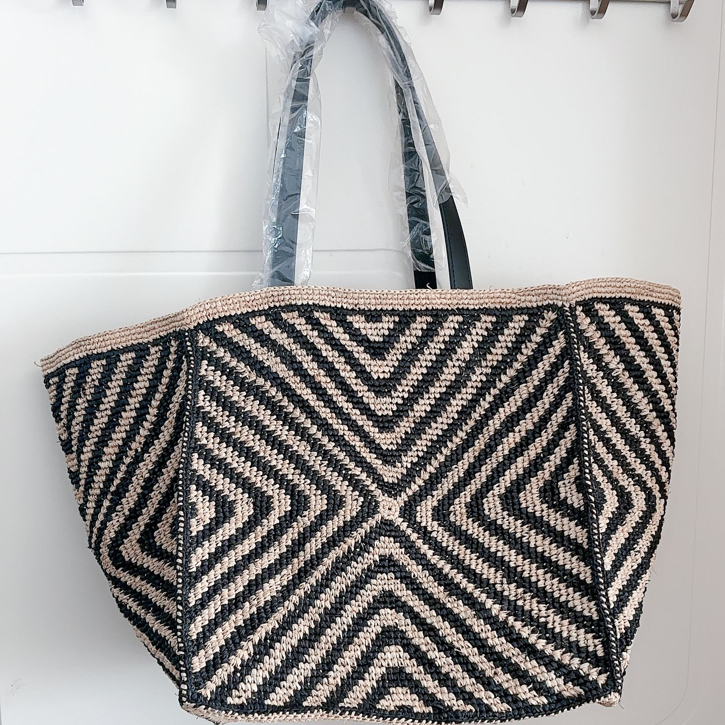 拉菲草编织包女大容量托特包手工编织慵懒高级感通勤单肩腋下包