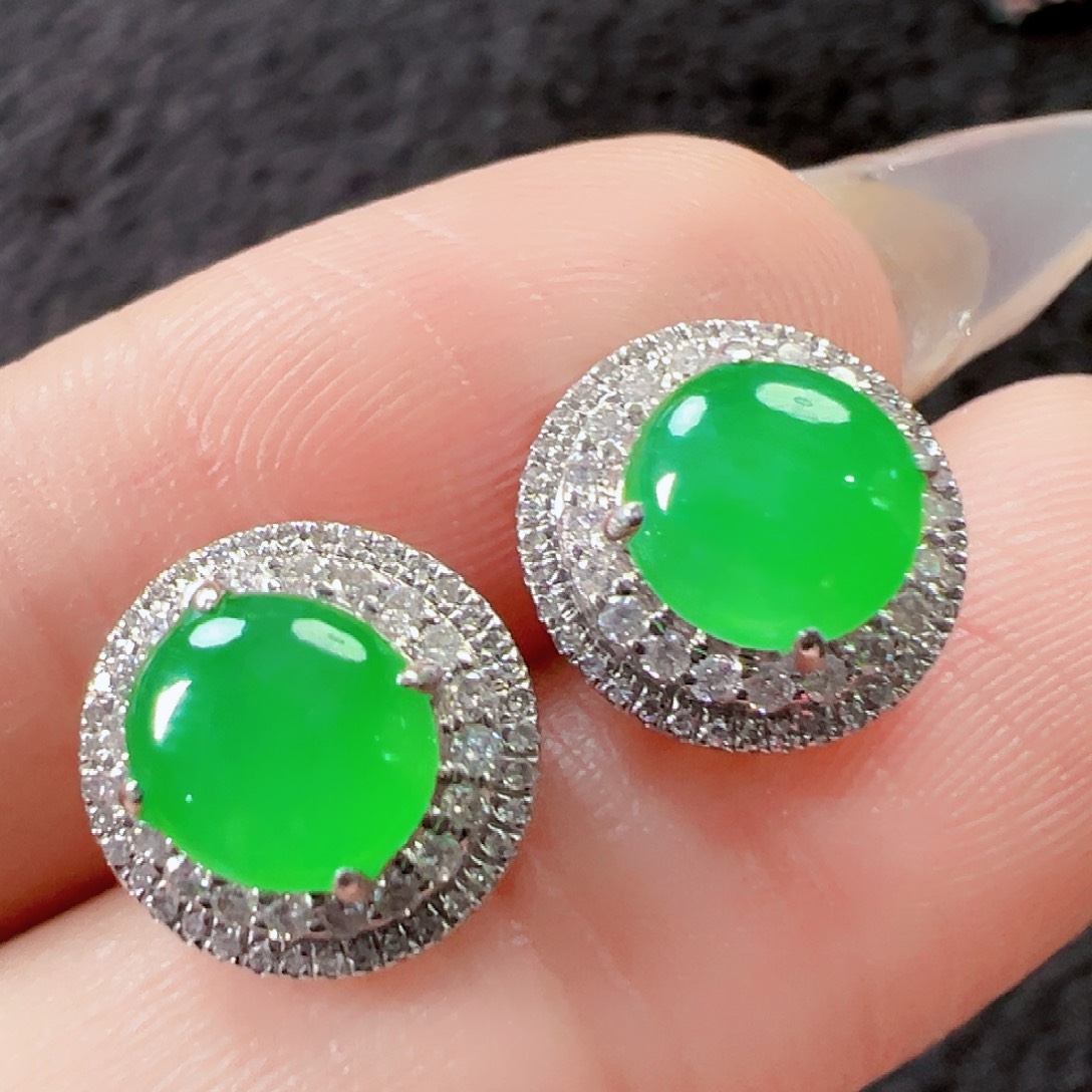 翡翠耳饰18K金镶嵌【福利款】签收后24小时鉴赏期