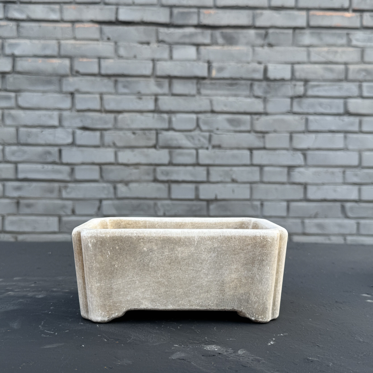 汉白玉石盆景石盆赏石盆尺寸：长21宽13高7cm