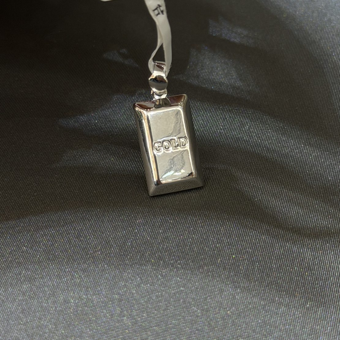 铂金Pt950光面暴富小金砖吊坠5.29