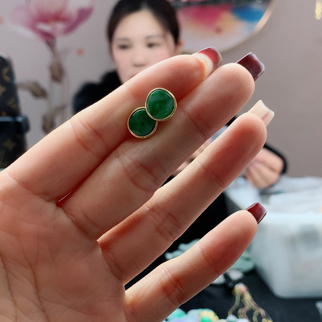 【闪购商品】翡翠耳饰银S925镶嵌，