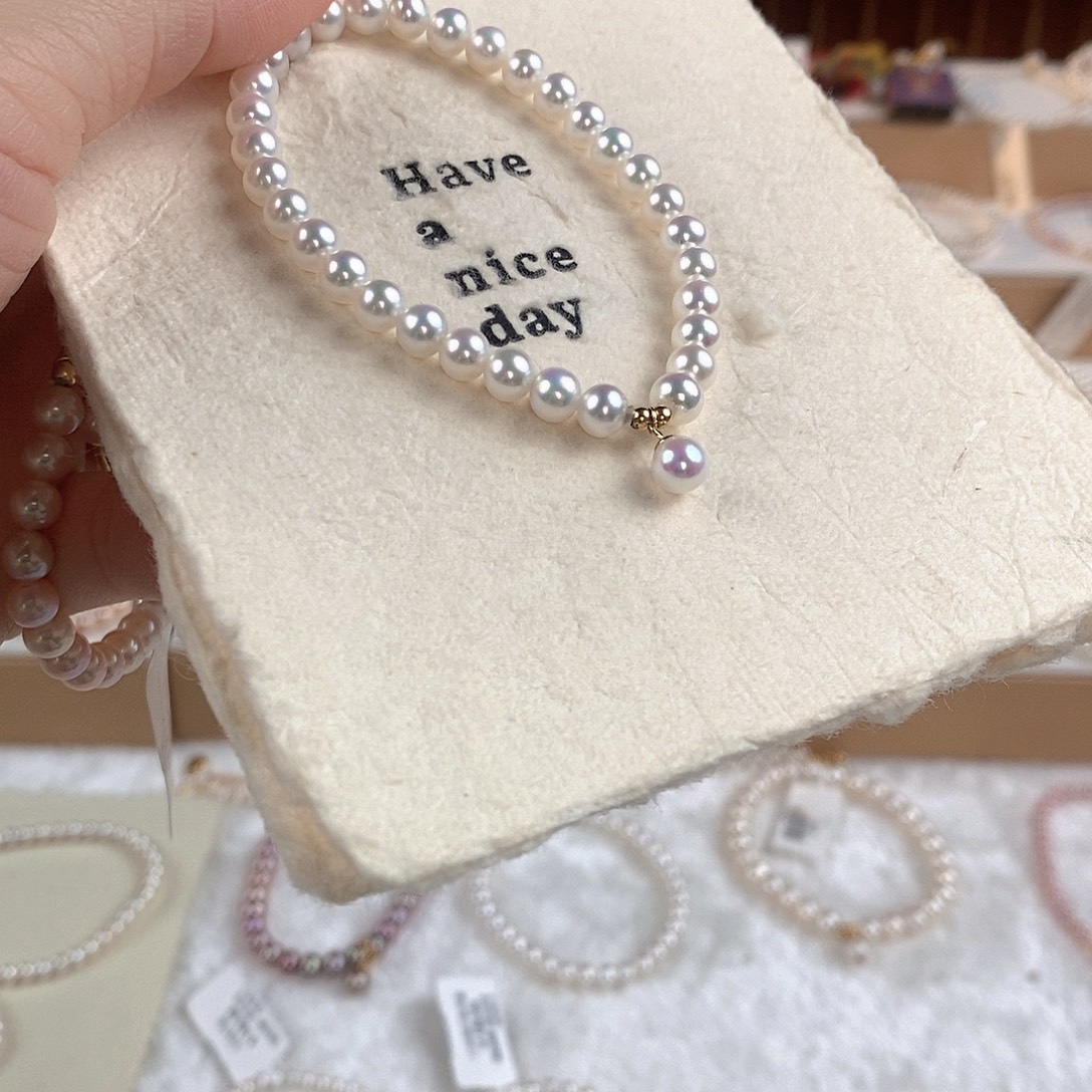 手绳18K金镶嵌淡水珍珠