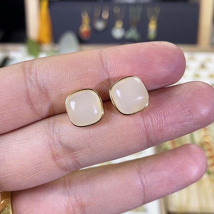 和田玉颈饰银S925镶嵌