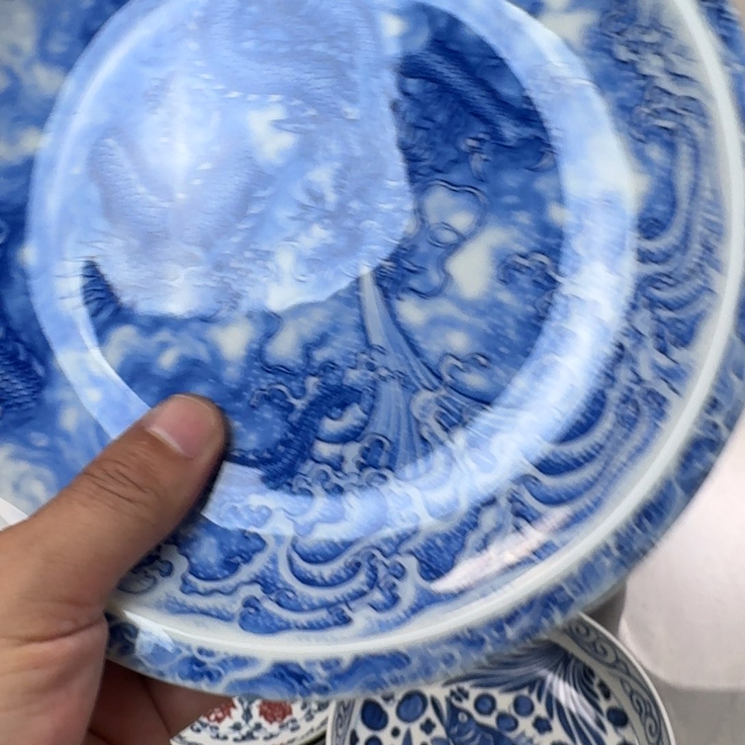 杯青花龙吸水大壶承