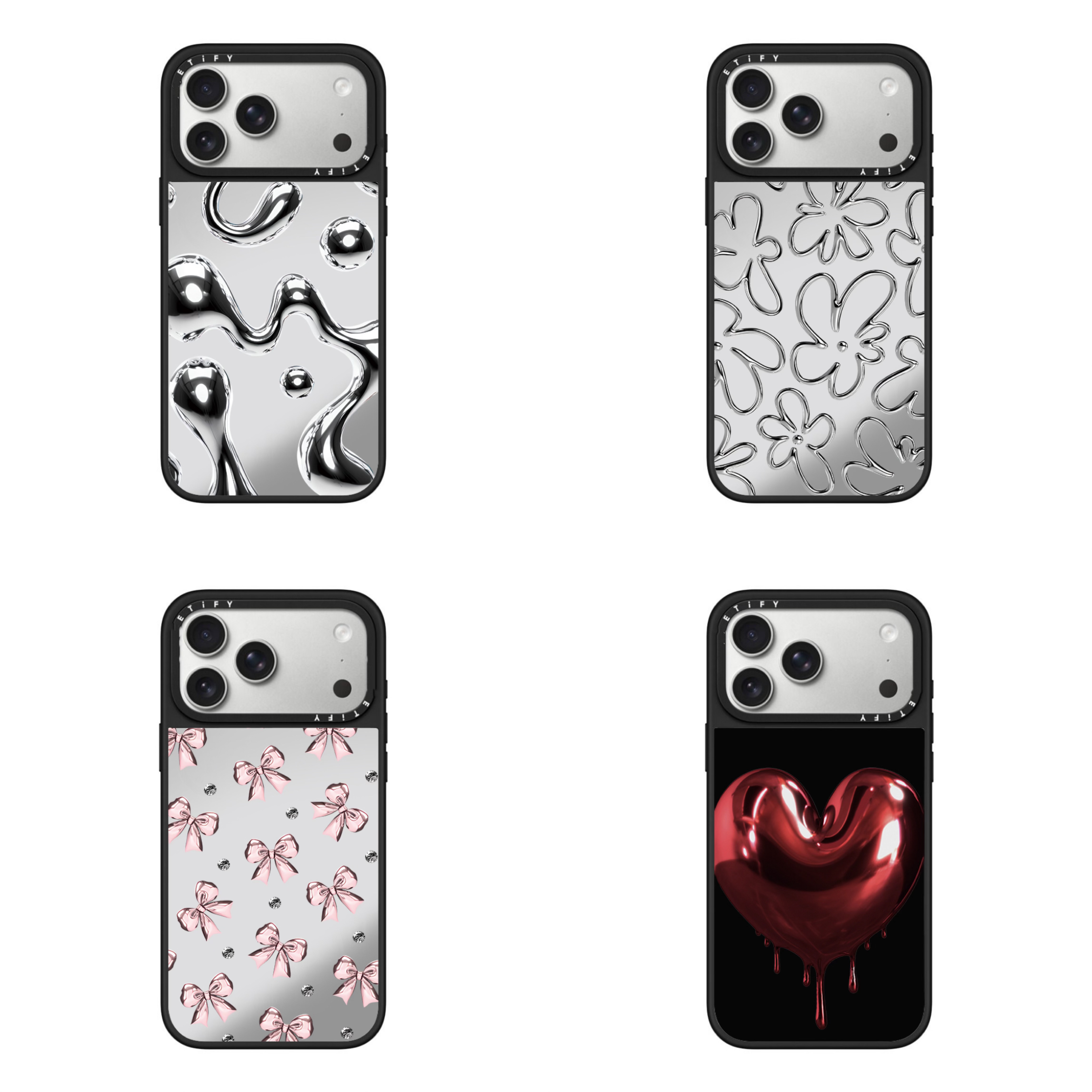 【金属红色爱心】适用苹果17promax手机壳iPhone16promax高级ins风