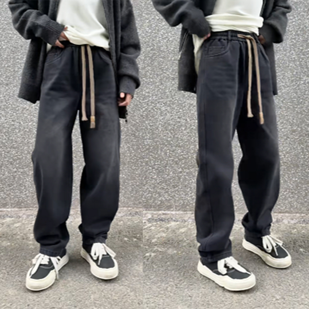 高品质加绒老爹裤