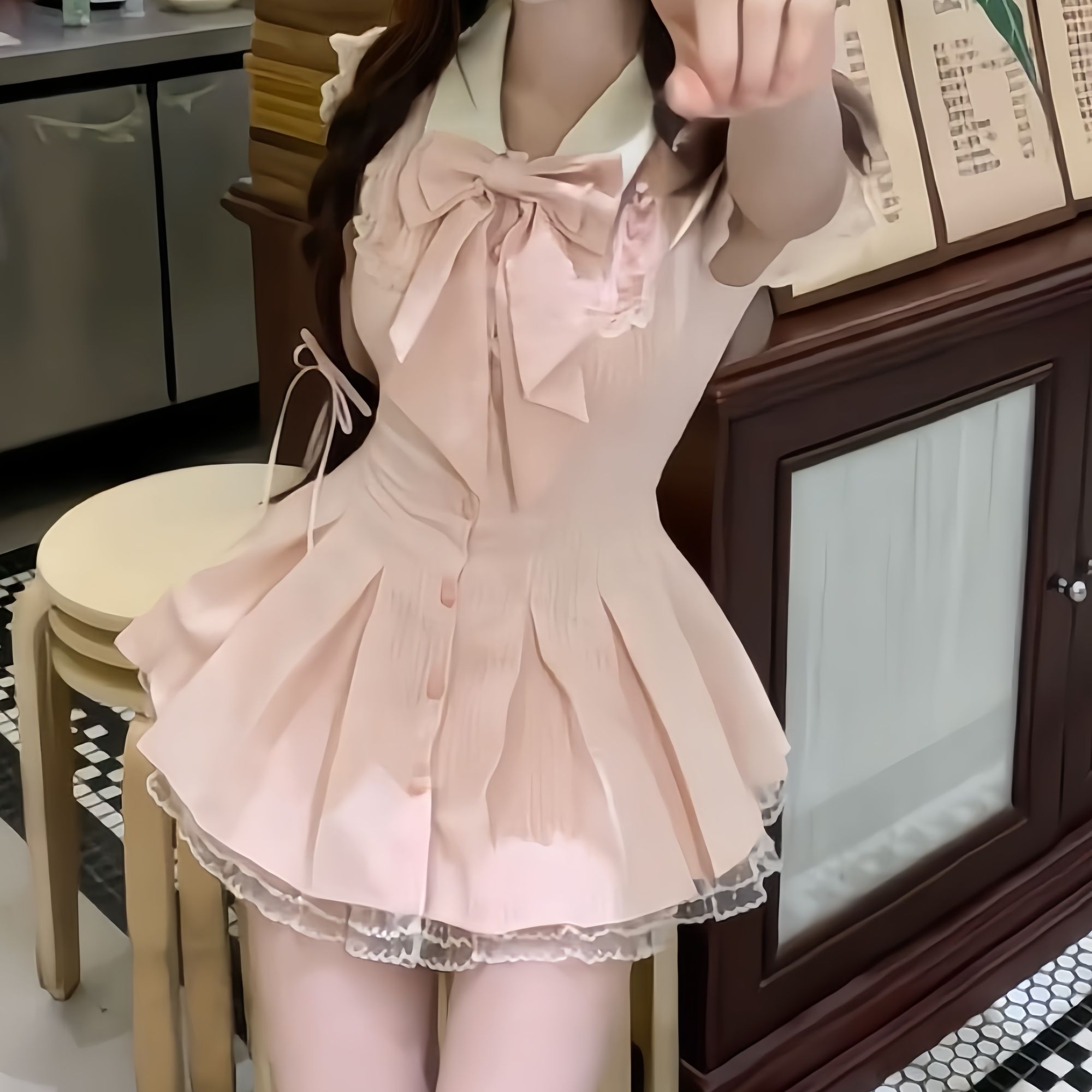 莓莓奶盖 夏季新款纯欲甜美可爱公主风小众千金清冷感设计连衣裙