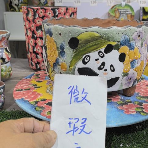 红泥花盆日*景德镇陶瓷