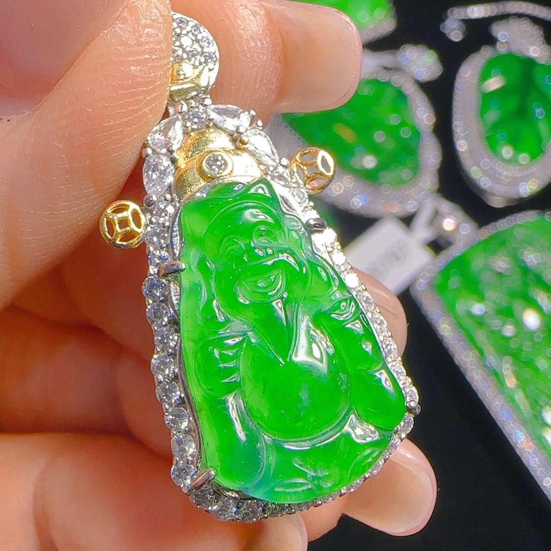 翡翠吊坠(赠链)银S925镶嵌