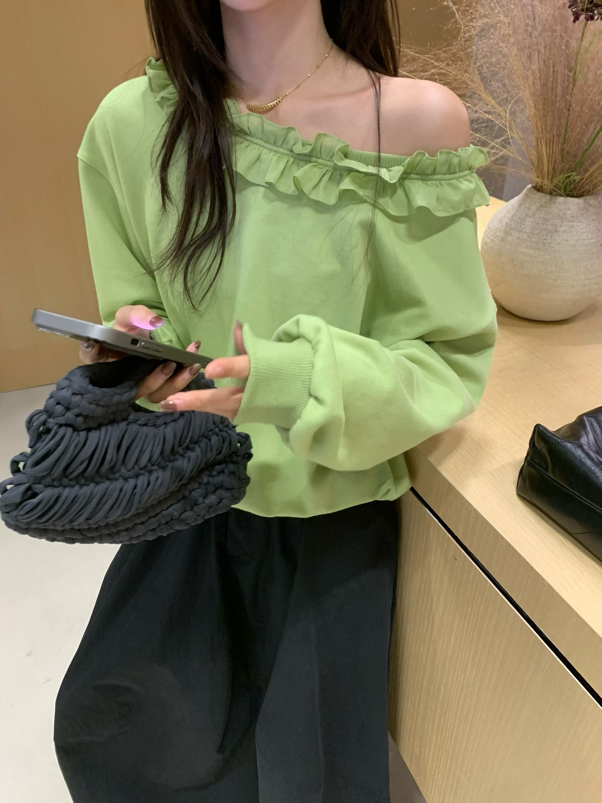 韩系氛围感上衣（不退不换，介意慎拍）