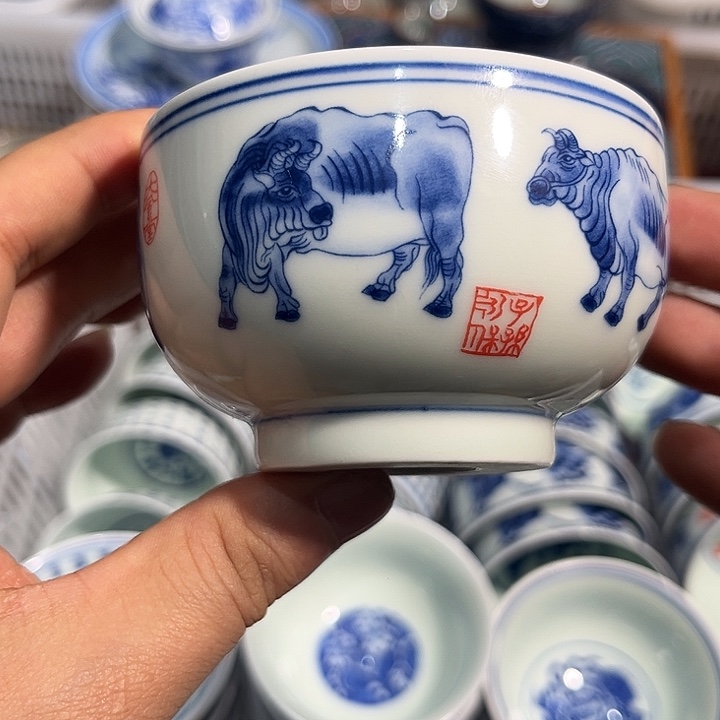 陶摆件景德镇陶瓷主人杯2233