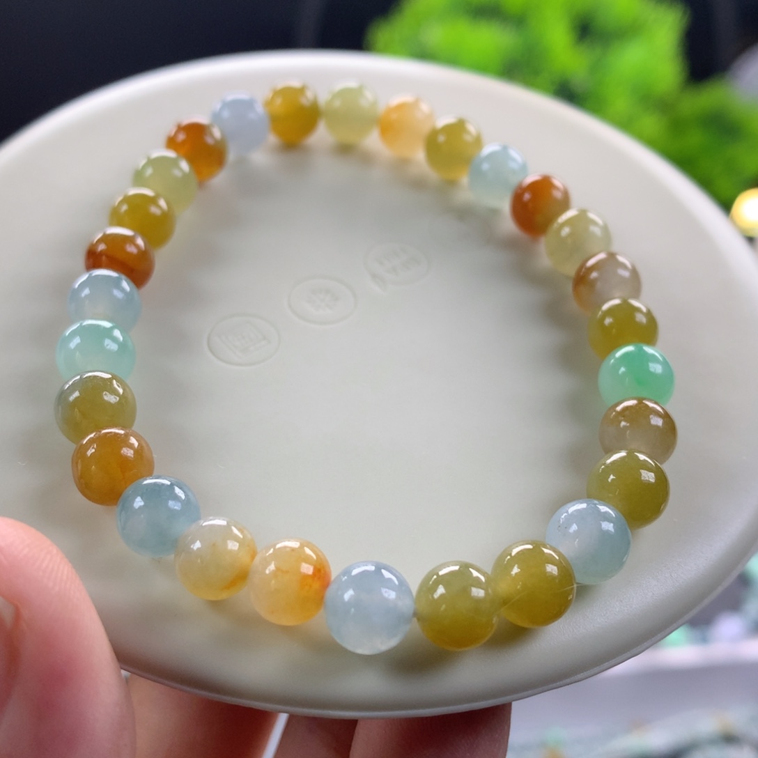 翡翠未镶嵌手链卡6.7