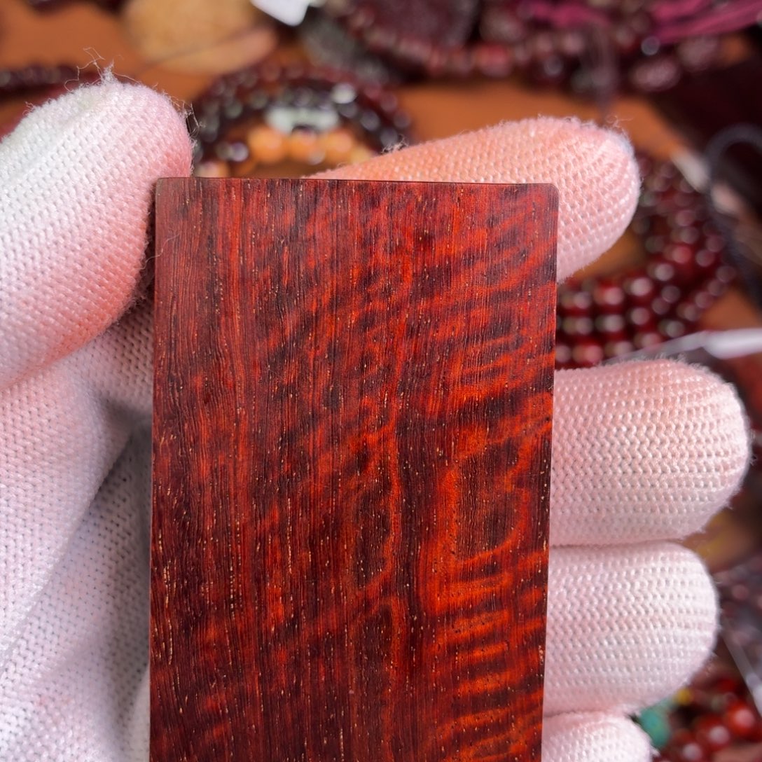 文***羞小叶紫檀手串/手链满水波无事牌