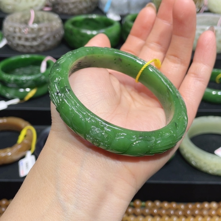 和田玉手镯58+圈口 编号12未镶嵌