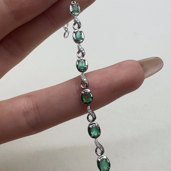 手链18K金镶嵌祖母绿