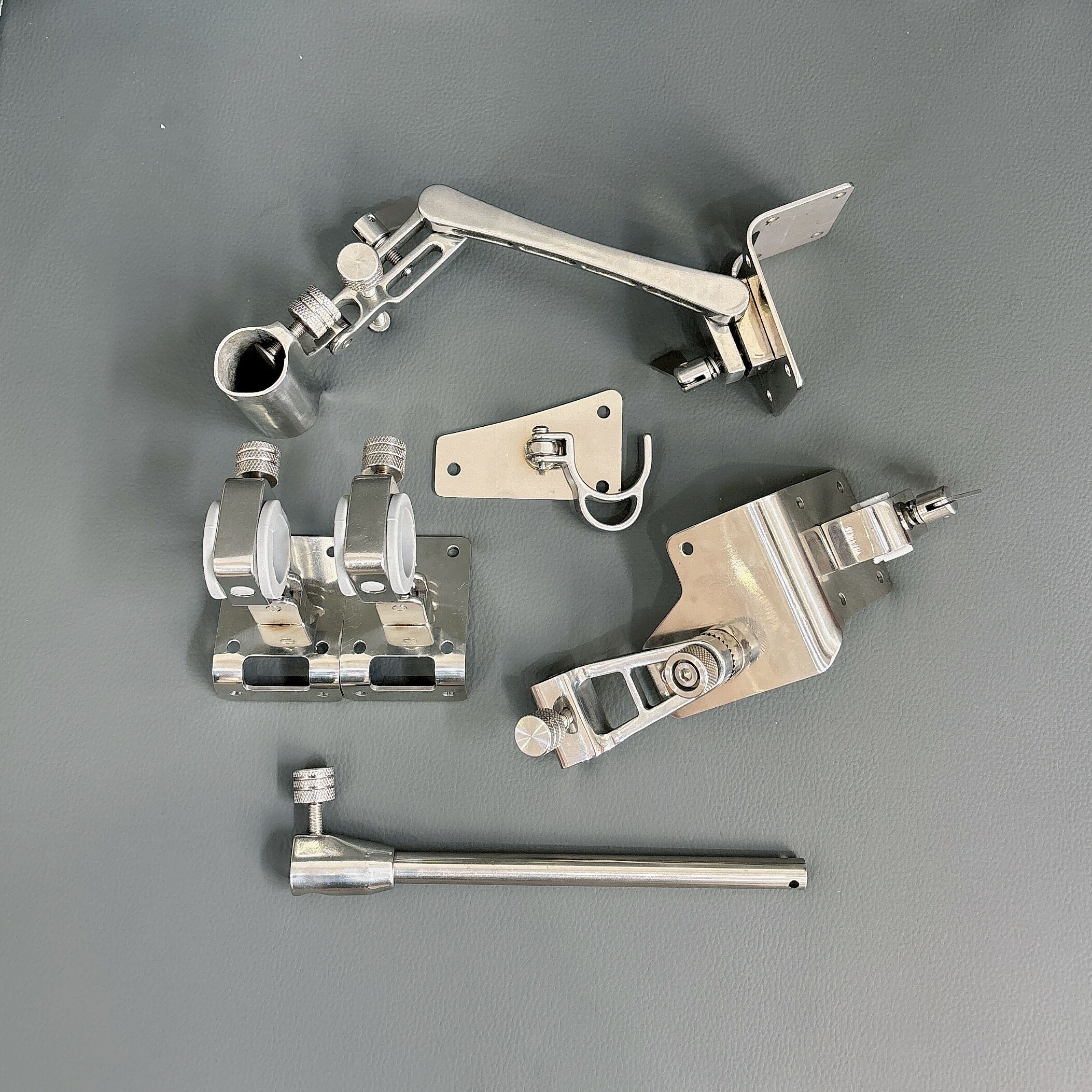 【银色不锈钢配件】  钓箱配件五件套通用炮台架饵盘鱼护架伞架