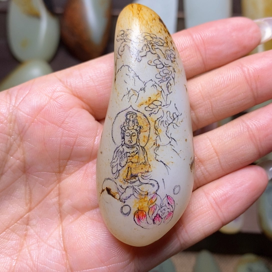 1未镶嵌定制和田玉疯****头