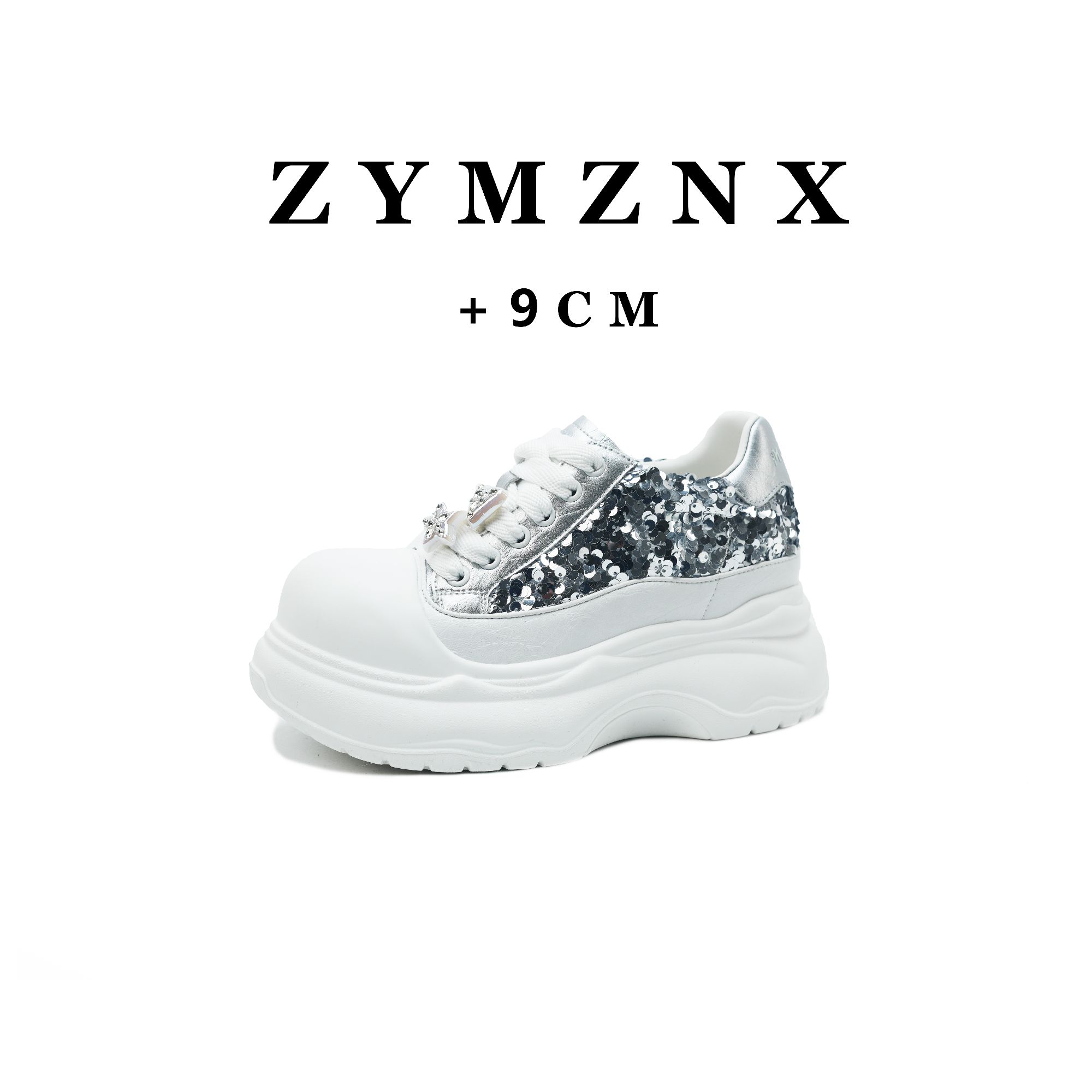 小蟠桃【平增高9cm】小个子系带增高厚底潮流休闲百搭早春女鞋9346D