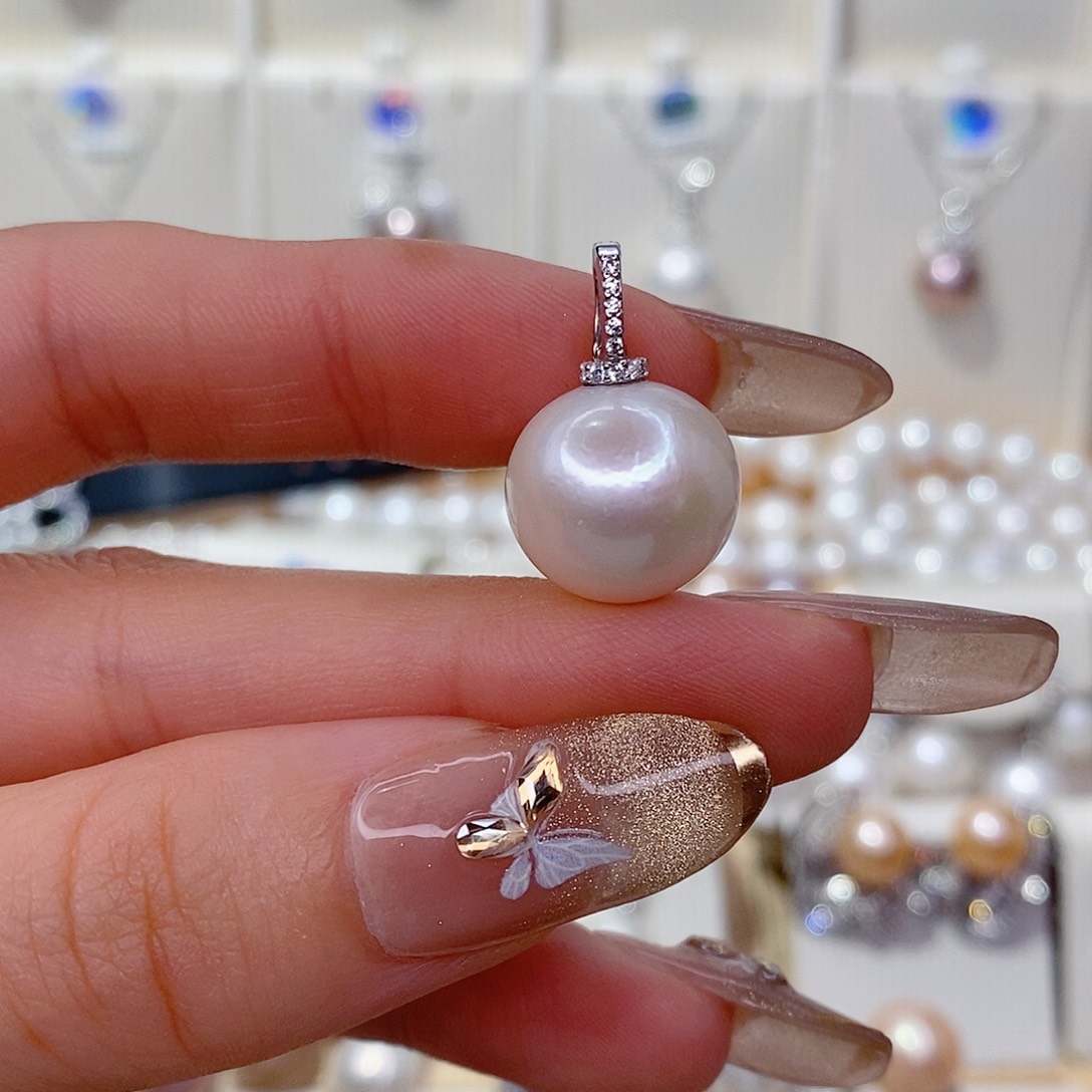 吊坠(赠链)银S925镶嵌淡水珍珠14➕