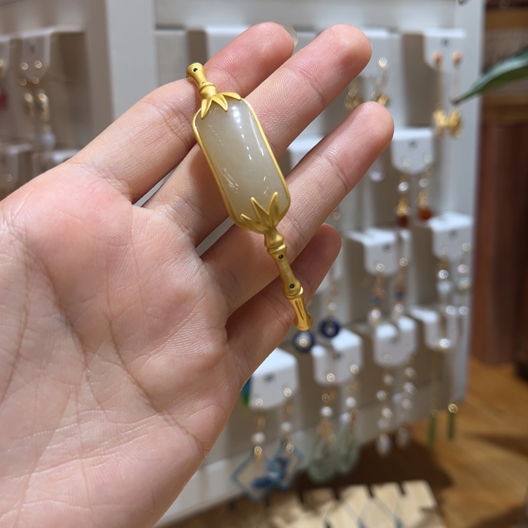 非金属925银竹子金色