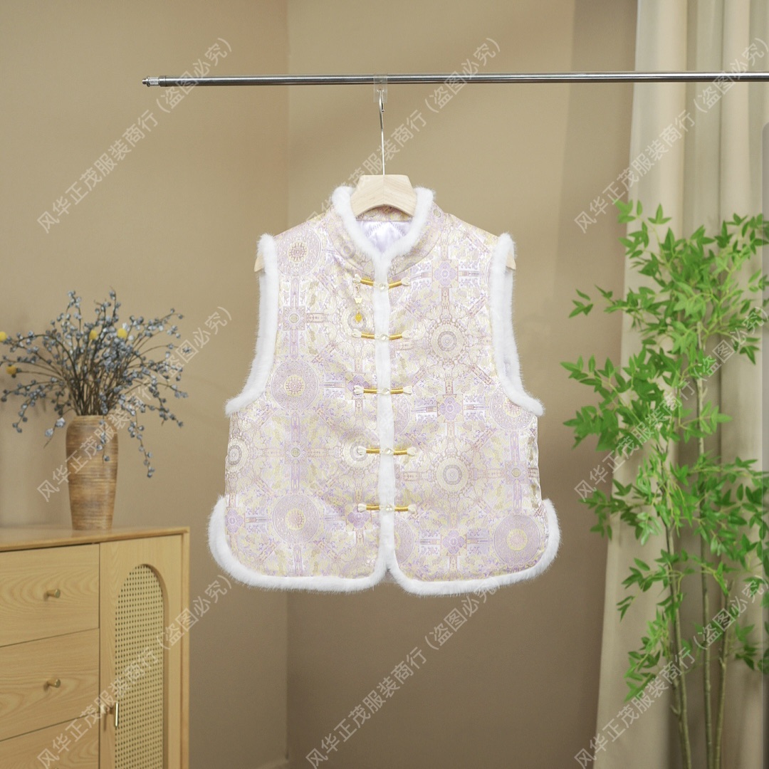 【2521】加厚款-新中式国风重工提花马甲老钱风高级马甲