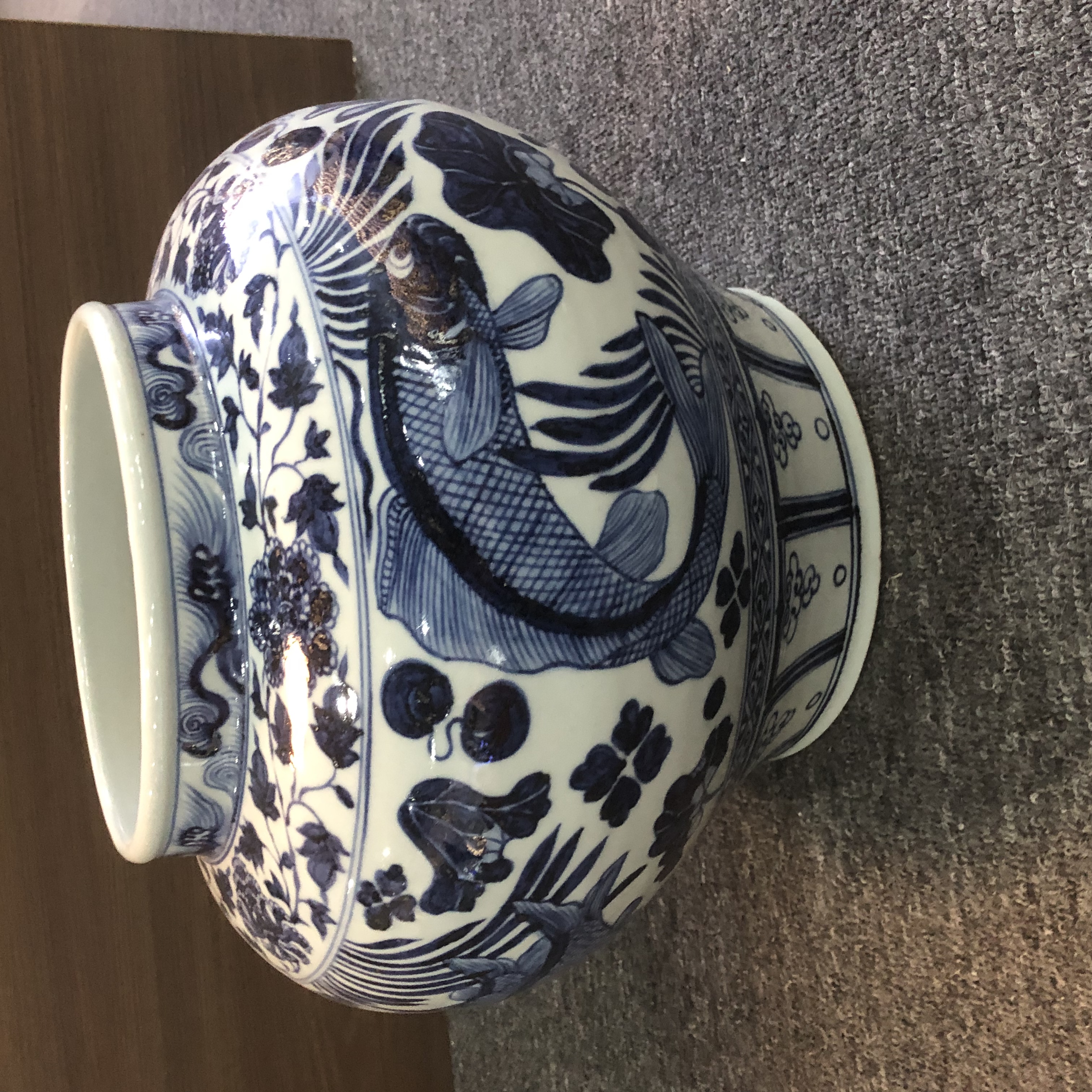 【轻工所】鱼藻元青花大罐仿古 yztc0409