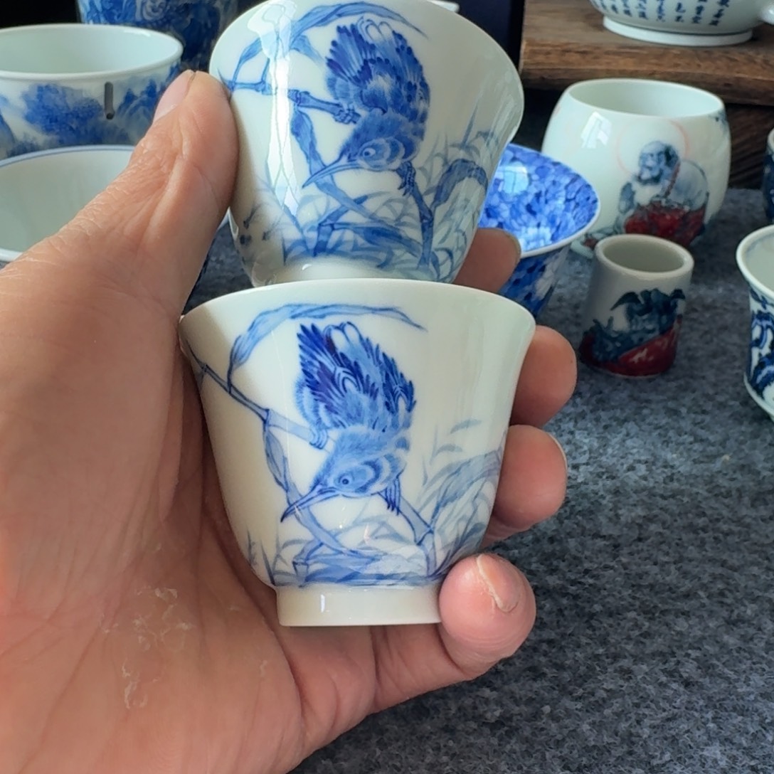 流***蝶现代景德镇陶瓷手绘茶具