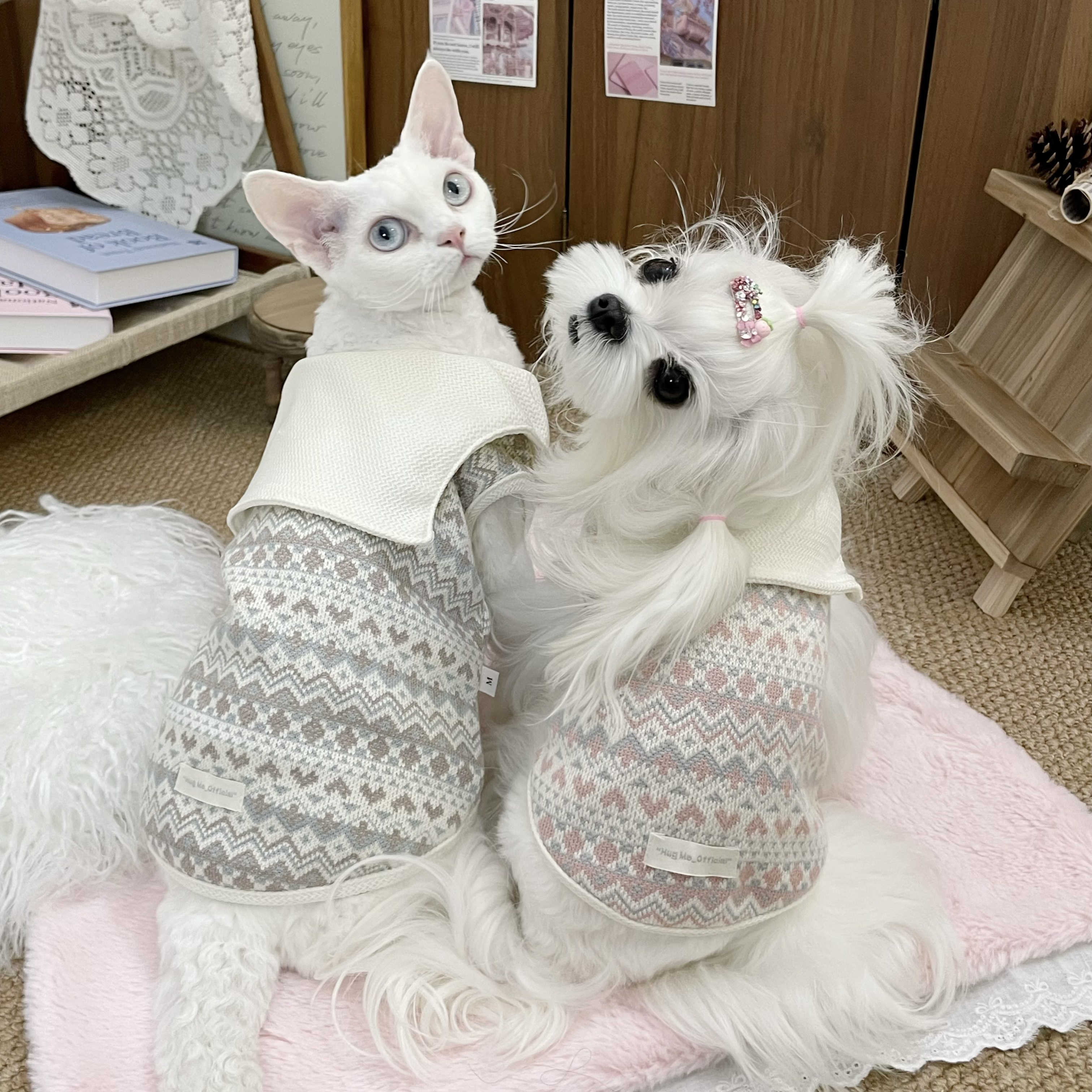 HugMe菲尔岛针织毛衣猫猫狗狗宠物服