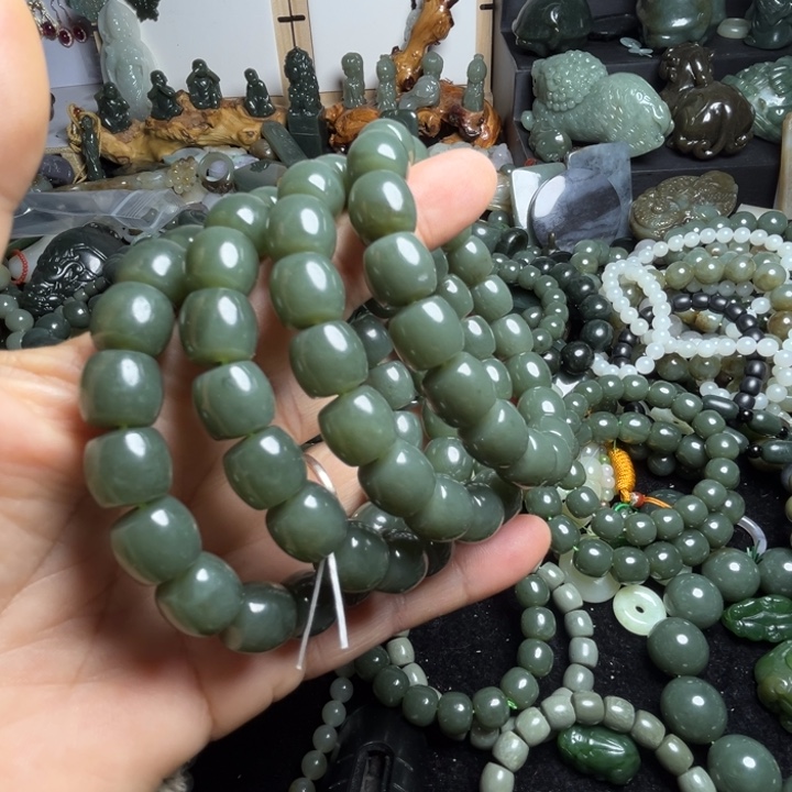 和田玉手串未镶嵌12