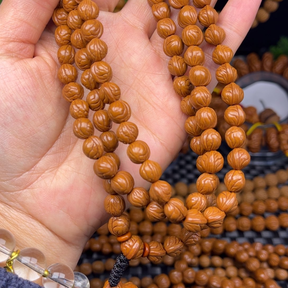 文玩核桃吊坠玉龙脊108颗脖挂08尺寸