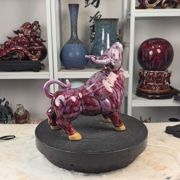 摆件钧瓷摆件神後鎮鈞瓷