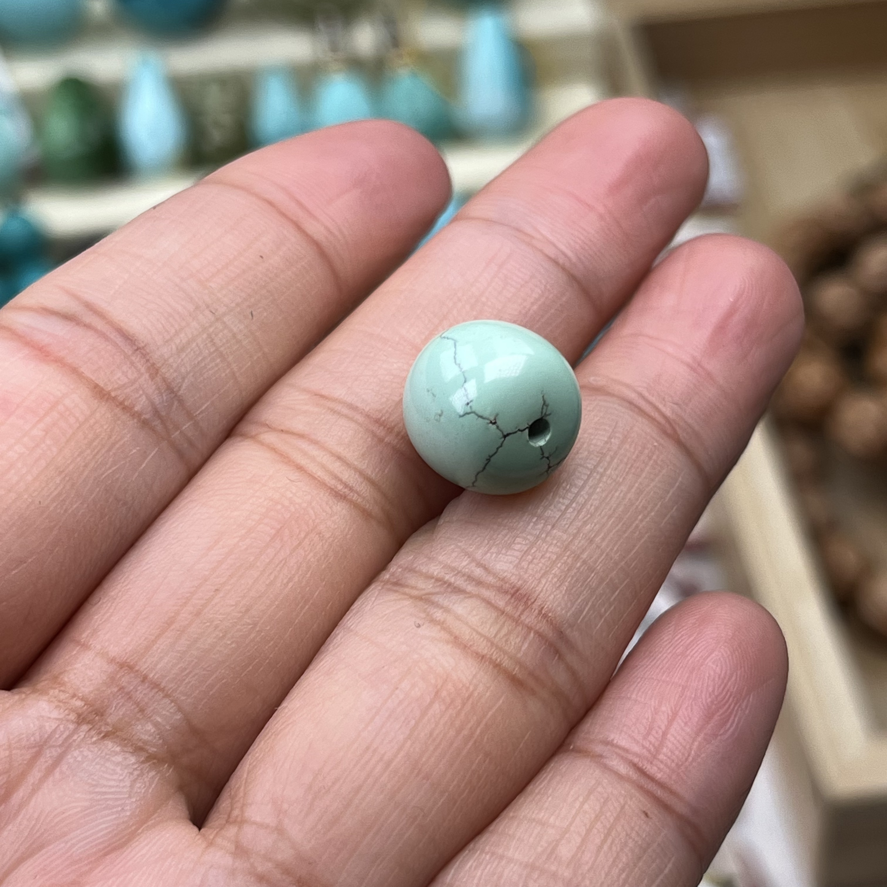 天然原矿绿松石配饰11mm