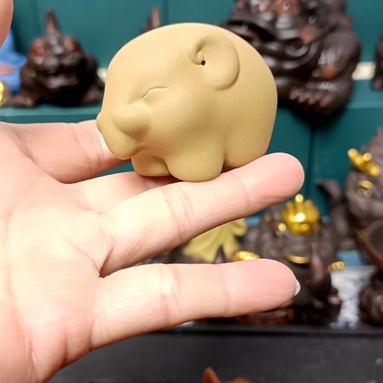 茶宠紫砂大象茶宠摆件