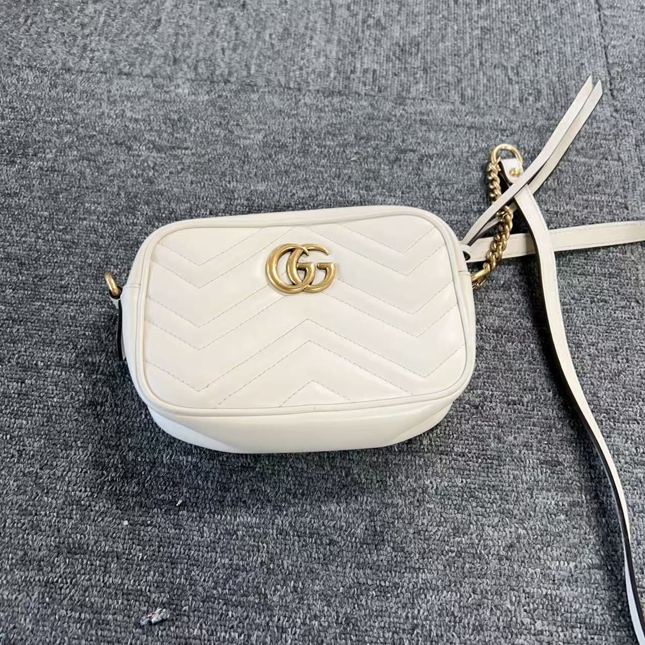 95新 GUCCI/古驰 古驰白金马蒙相机包
